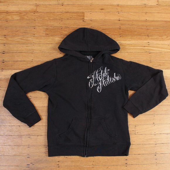 Metal Mulisha Tops - Metal Mulisha Graphic Faded Zip Up Hoodie